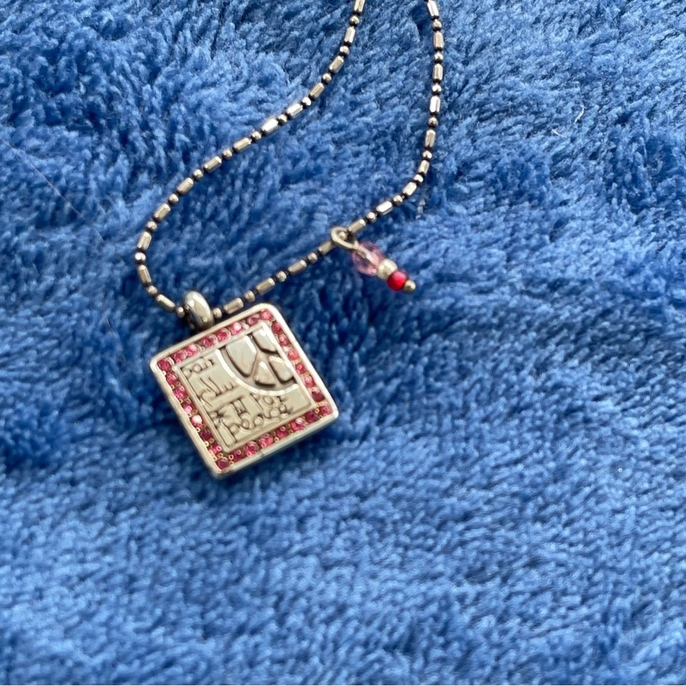 Brighton Peace Now Double Side Pendant Silver Necklace
